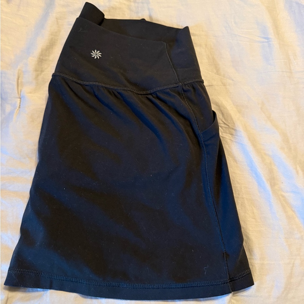 Athleta Black Midi Active Skirt with Side Pocket